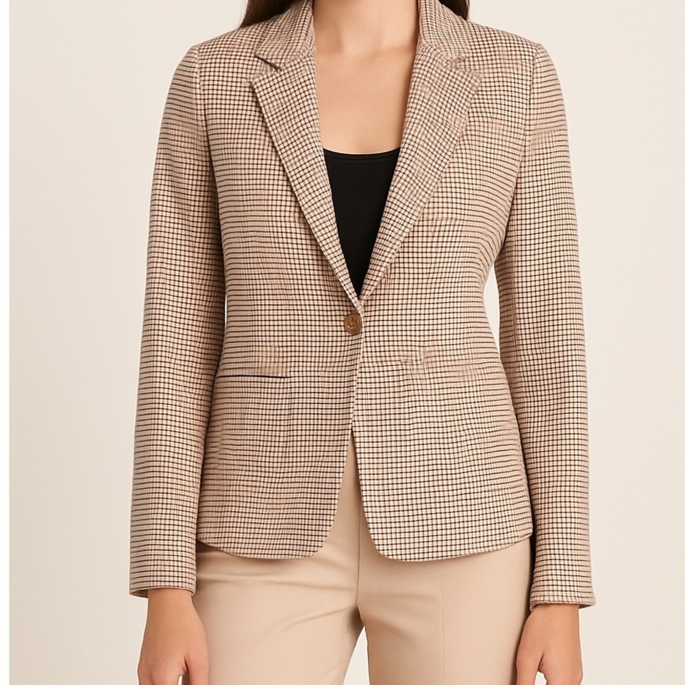 Liverpool Los Angeles Houndstooth Blazer Women Size S Checkered‎ Red White